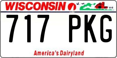 WI license plate 717PKG