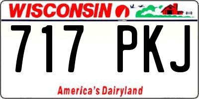 WI license plate 717PKJ
