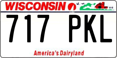 WI license plate 717PKL