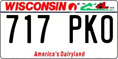 WI license plate 717PKO