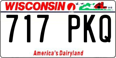 WI license plate 717PKQ
