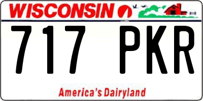 WI license plate 717PKR