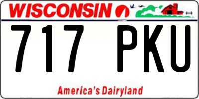 WI license plate 717PKU
