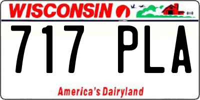WI license plate 717PLA