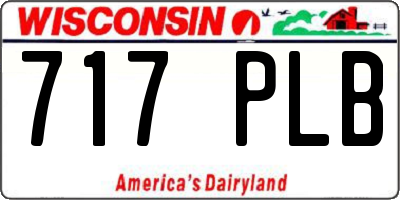 WI license plate 717PLB