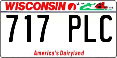 WI license plate 717PLC