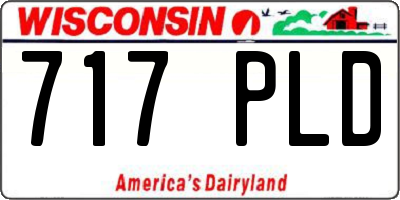 WI license plate 717PLD