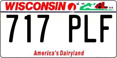 WI license plate 717PLF