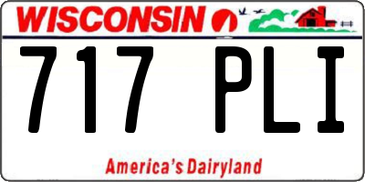 WI license plate 717PLI