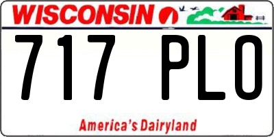 WI license plate 717PLO