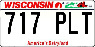 WI license plate 717PLT