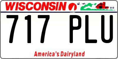 WI license plate 717PLU