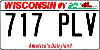 WI license plate 717PLV