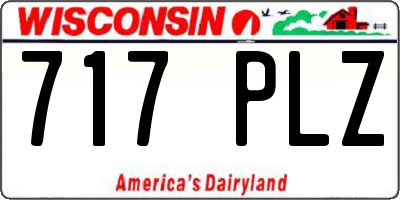 WI license plate 717PLZ