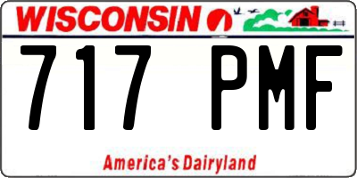 WI license plate 717PMF