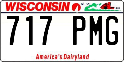 WI license plate 717PMG
