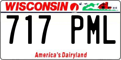 WI license plate 717PML
