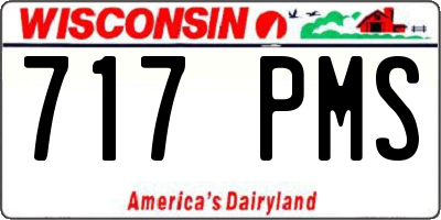 WI license plate 717PMS