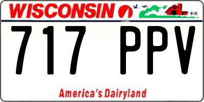 WI license plate 717PPV