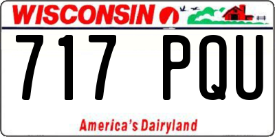 WI license plate 717PQU