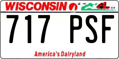 WI license plate 717PSF