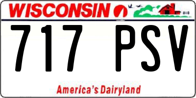 WI license plate 717PSV