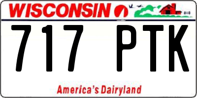 WI license plate 717PTK