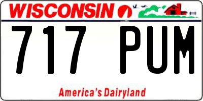 WI license plate 717PUM