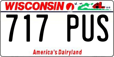 WI license plate 717PUS