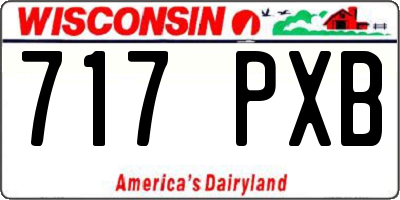 WI license plate 717PXB