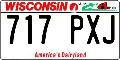 WI license plate 717PXJ