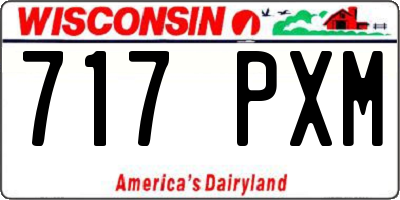 WI license plate 717PXM