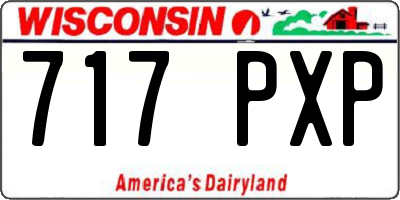 WI license plate 717PXP