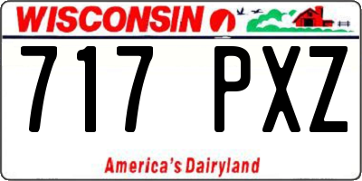 WI license plate 717PXZ