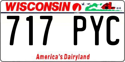 WI license plate 717PYC