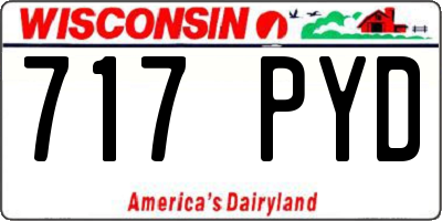 WI license plate 717PYD