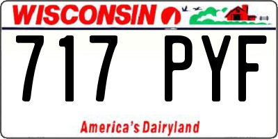 WI license plate 717PYF
