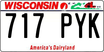 WI license plate 717PYK