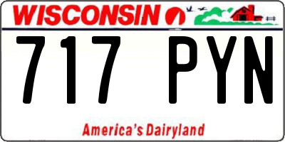WI license plate 717PYN