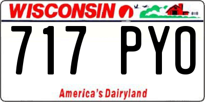 WI license plate 717PYO