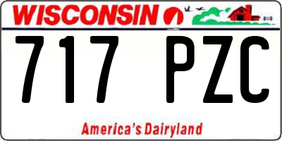 WI license plate 717PZC