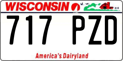 WI license plate 717PZD