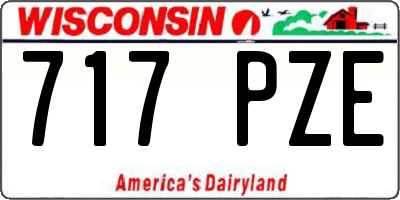 WI license plate 717PZE