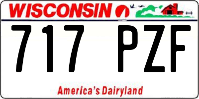 WI license plate 717PZF