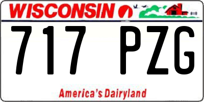 WI license plate 717PZG