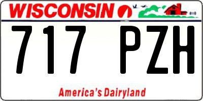 WI license plate 717PZH