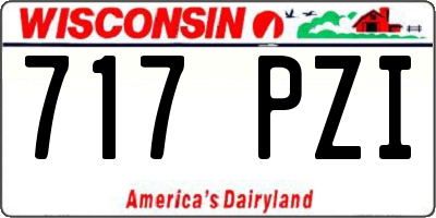 WI license plate 717PZI