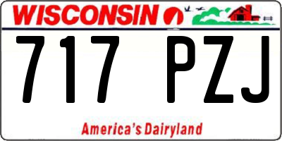WI license plate 717PZJ