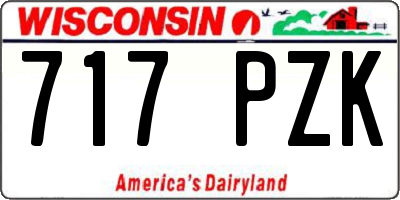 WI license plate 717PZK