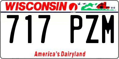 WI license plate 717PZM